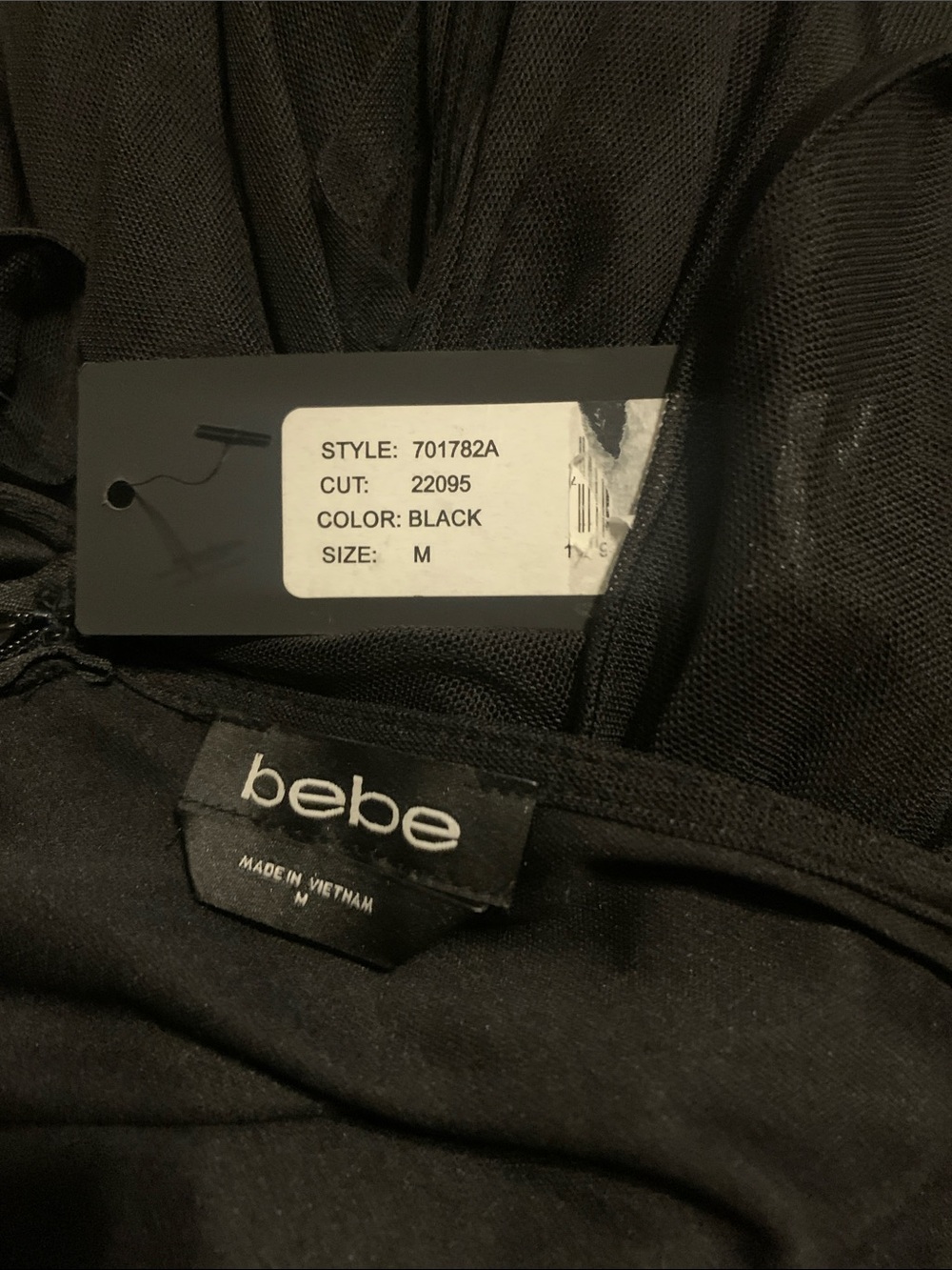 bebe MESH RUCHED DRESS M - Picture 7 of 10